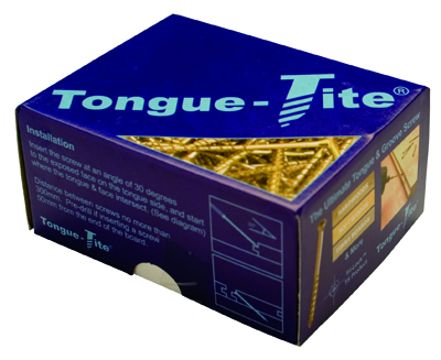 A box of tongue-tite screws for fitting hardwood flooring